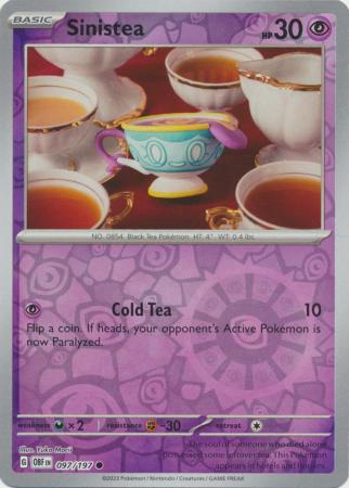 Pokemon Card Obsidian Flames 097/197 97/197 Sinistea Reverse Holo Common *MINT*