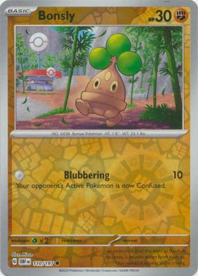 Pokemon Card Obsidian Flames 110/197 Bonsly Reverse Holo Common *MINT*