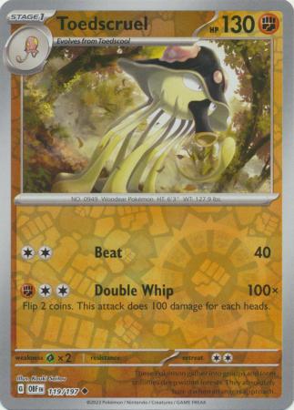 Pokemon Card Obsidian Flames 119/197 Toedscruel Reverse Holo Uncommon *MINT*