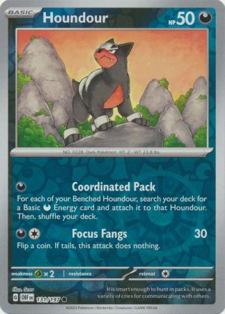 Pokemon Card Obsidian Flames 131/197 Houndour Reverse Holo Common *MINT*