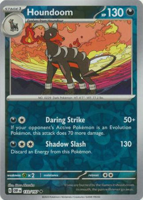 Pokemon Card Obsidian Flames 133/197 Houndoom Reverse Holo Uncommon *MINT*