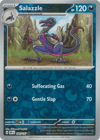 Pokemon Card Obsidian Flames 140/197 Salazzle Reverse Holo Uncommon *MINT*