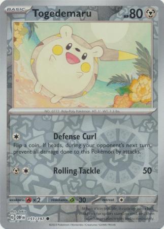 Pokemon Card Obsidian Flames 151/197 Togedemaru Reverse Holo Common *MINT*