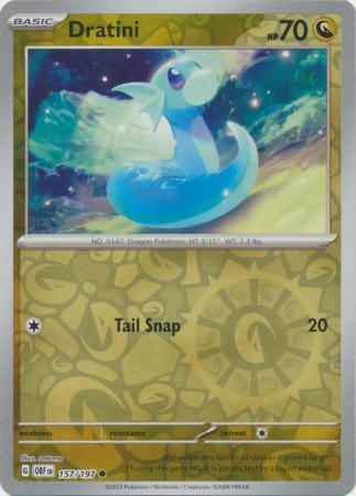 Pokemon Card Obsidian Flames 157/197 Dratini Reverse Holo Common *MINT*