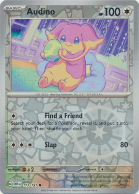 Pokemon Card Obsidian Flames 173/197 Audino Reverse Holo Common *MINT*