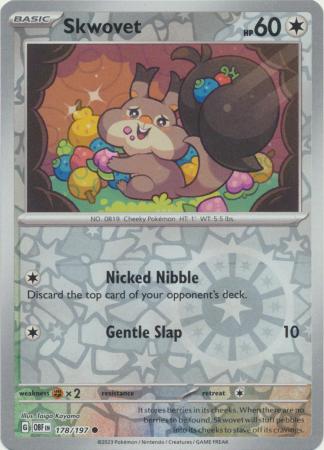 Pokemon Card Obsidian Flames 178/197 Skwovet Reverse Holo Common *MINT*