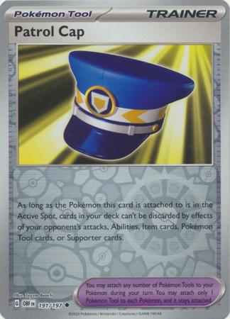 Pokemon Card Obsidian Flames 191/197 Patrol Cap Tool Reverse Holo Uncommon *MINT*