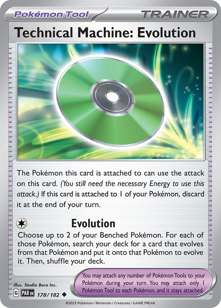 178/182 Technical Machine: Evolution  Pokemon Card  Paradox Rift Uncommon Pokemon Tool *MINT*