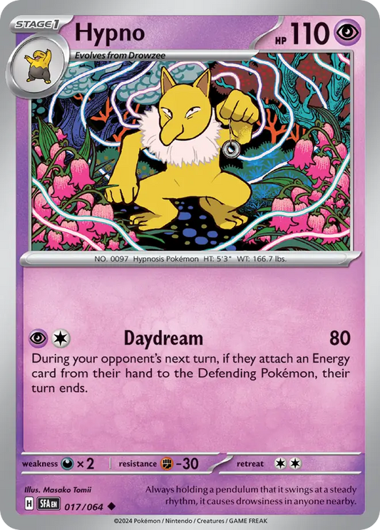 017/064 17/64 Hypno Pokemon Card Shrouded Fable Uncommon *MINT*