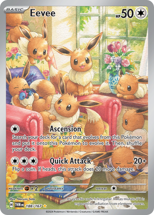 188/167 Eevee  Pokemon Card  Twilight Masquerade Illustration Rare *MINT*