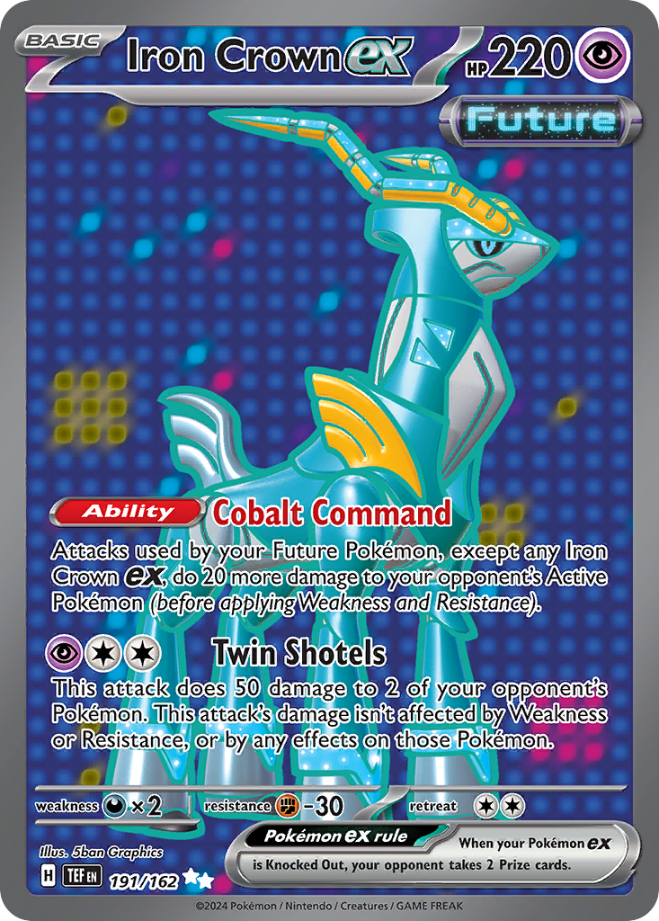 191/162 Iron Crown ex  Pokemon Card  Temporal Forces Ultra Rare *MINT*