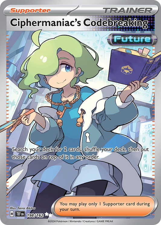 198/162 Ciphermaniac's Codebreaking  Pokemon Card  Temporal Forces Ultra Rare Supporter, Future *MINT*