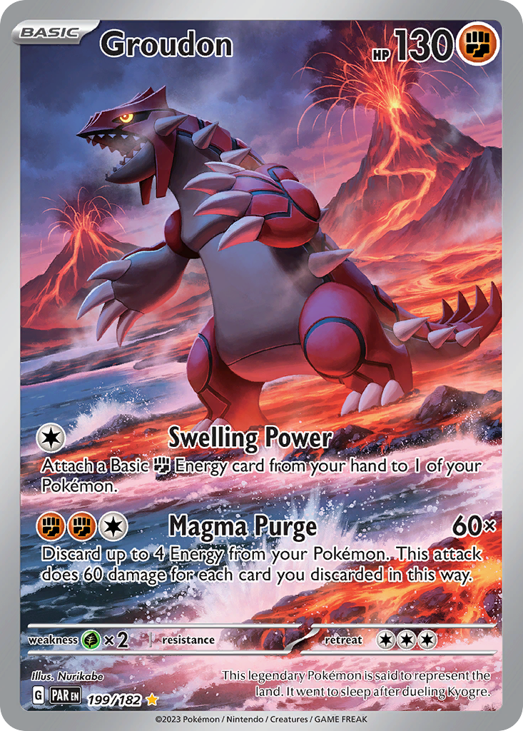 199/182 Groudon  Pokemon Card  Paradox Rift Illustration Rare *MINT*