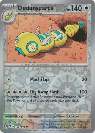 Pokemon Card Paldea Evolved 157/193 Dudunsparce Reverse Holo Uncommon *MINT*