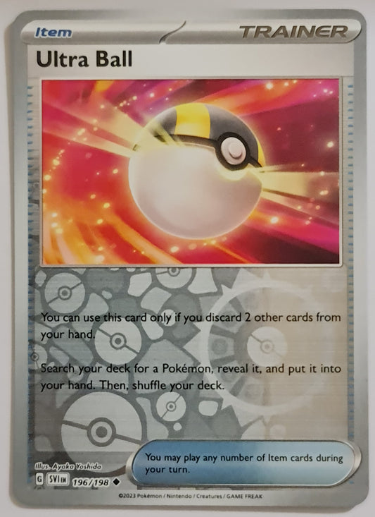 Pokemon Card Scarlet & Violet 196/198 Ultra Ball Item Reverse Holo Uncommon *MINT*