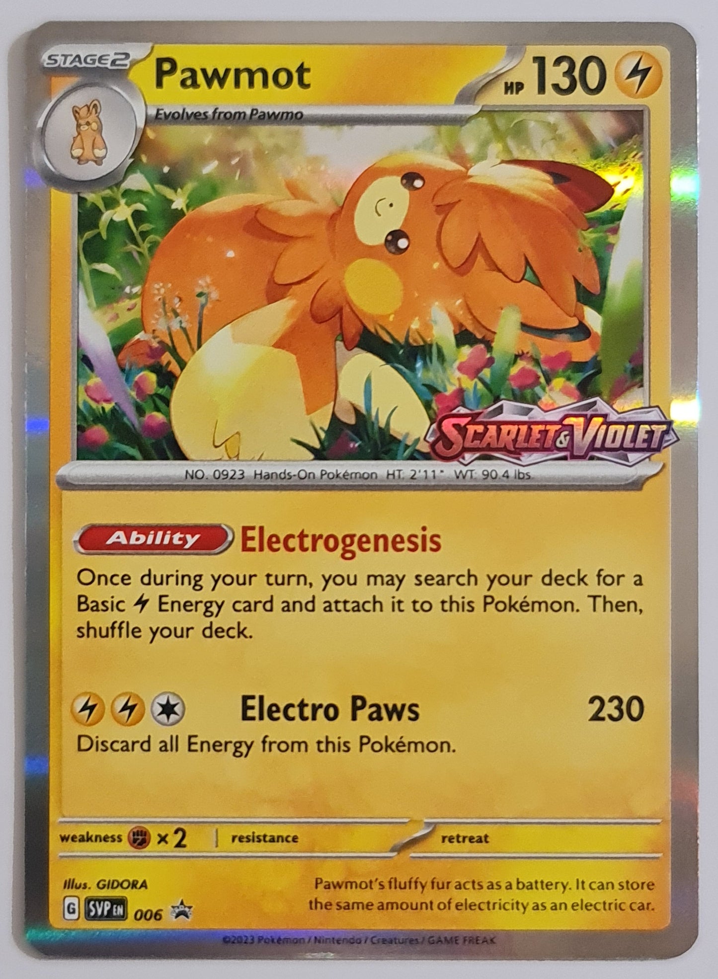 Pokemon Card SVP-En 006 Pawmot Prerelease promo