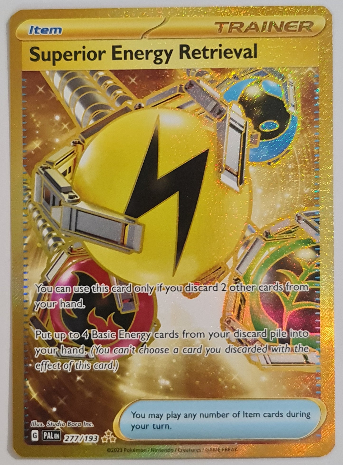 (S) Pokemon Card Paldea Evolved 277/193 Superior Energy Retrieval Item Hyper Rare *MINT*