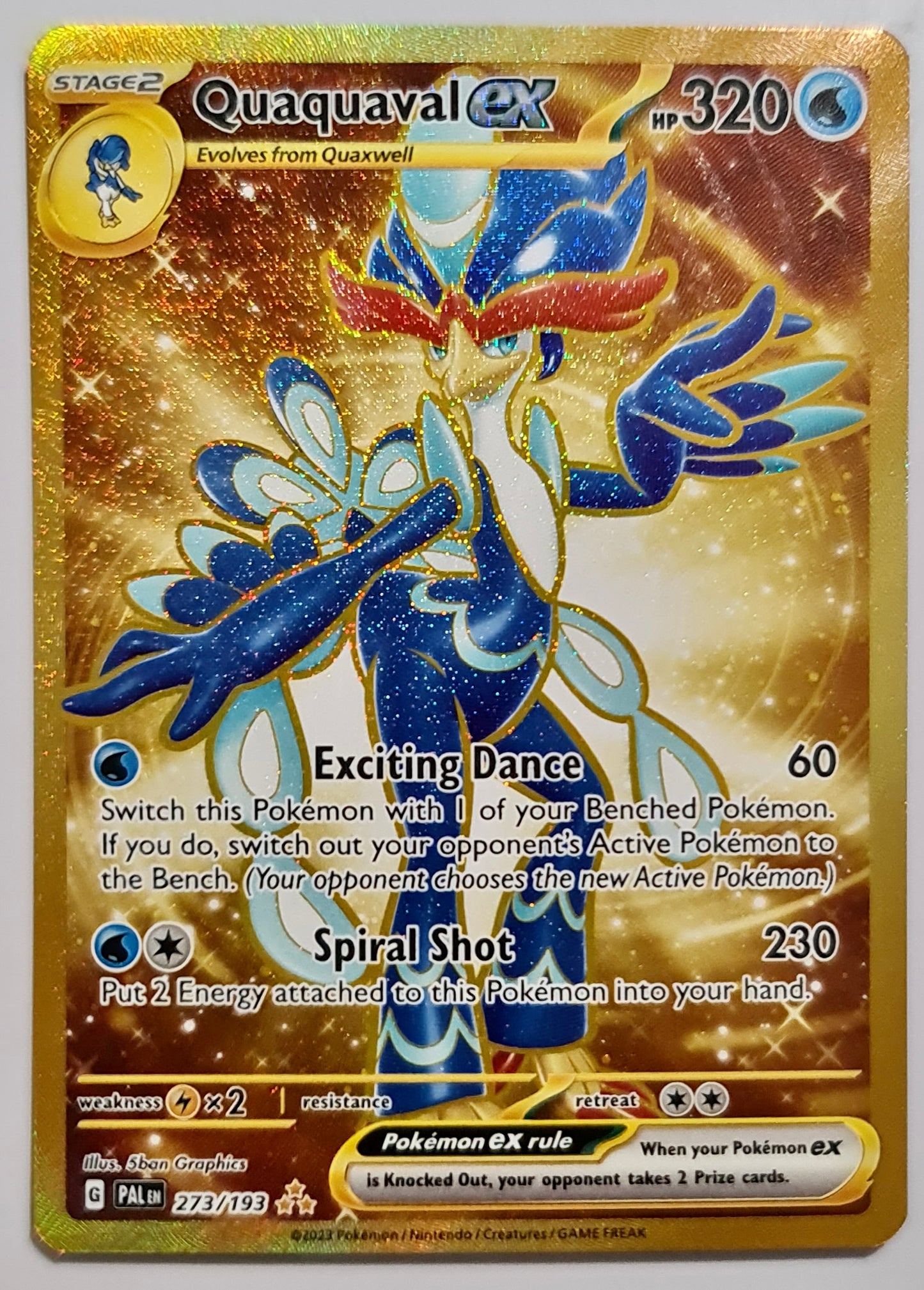 (S) Pokemon Card Paldea Evolved 273/193 Quaquaval ex Hyper Rare *MINT*