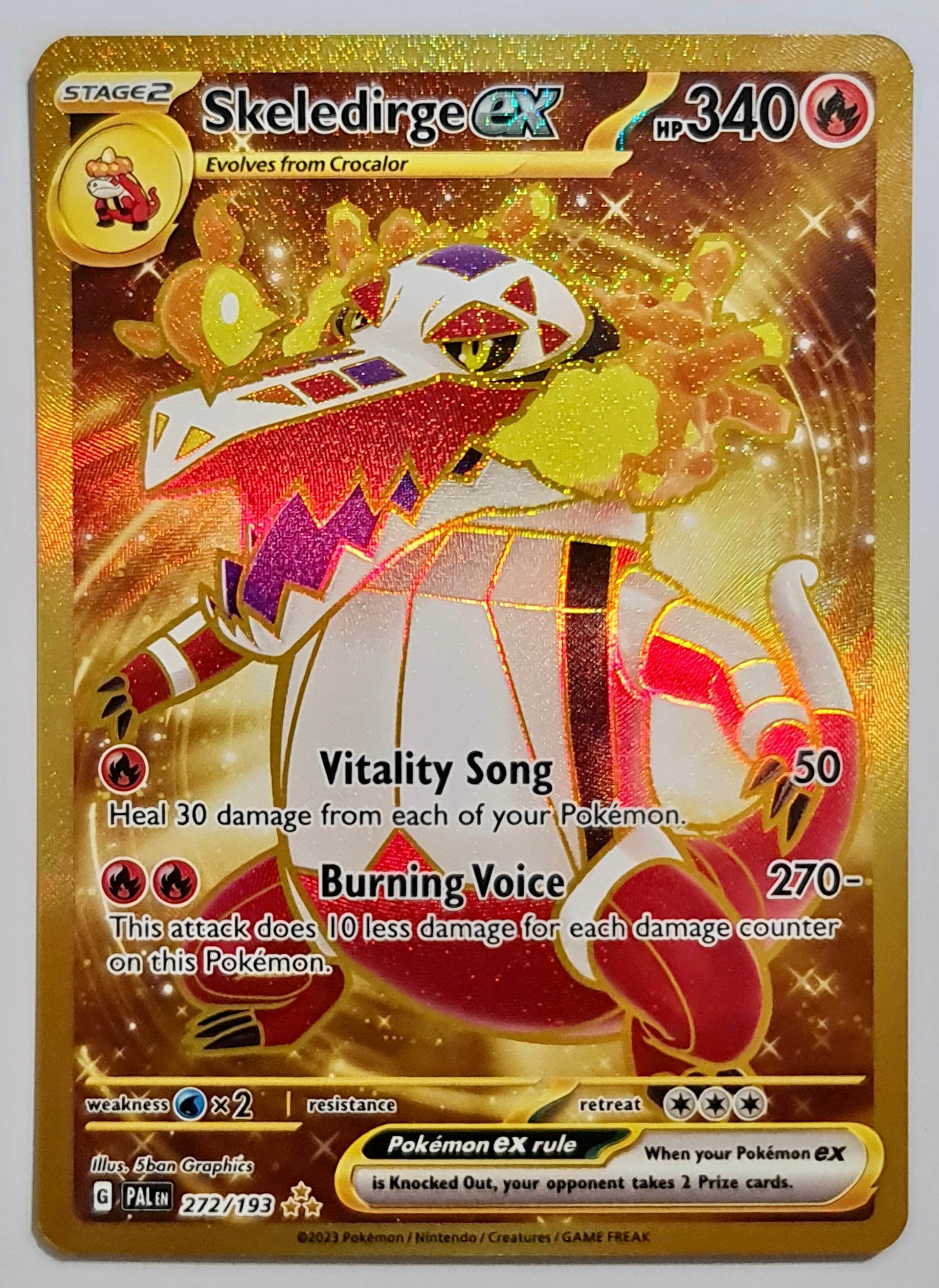 272 193 pokemon card Paldea Evolved GOLD Skeledirge ex 272/193 - Scarlet & Violet 2023 this card is the perfect way to showcase your collection. Skeledirge ex #272/193 - Tudo