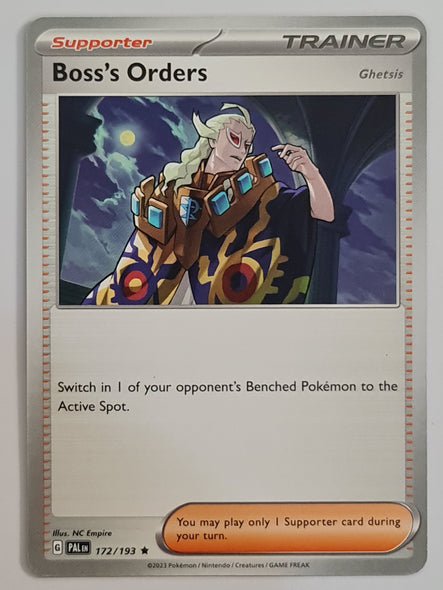 Pokemon Card Paldea Evolved 172/193 Boss's Orders[Ghetsis] Supporter *Theme Deck Exclusive* Non-Holo