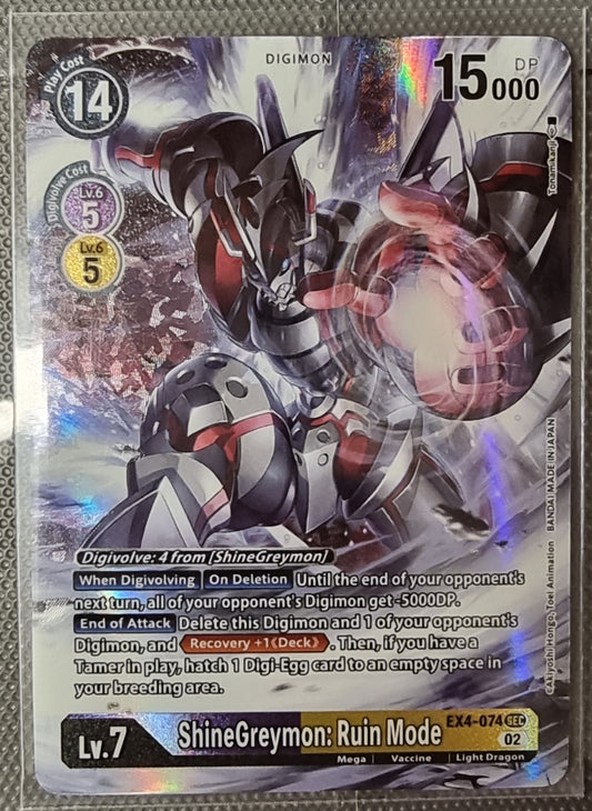 Digimon Card Alternative Being ShineGreymon: Ruin Mode Alt Art EX4-074 SEC