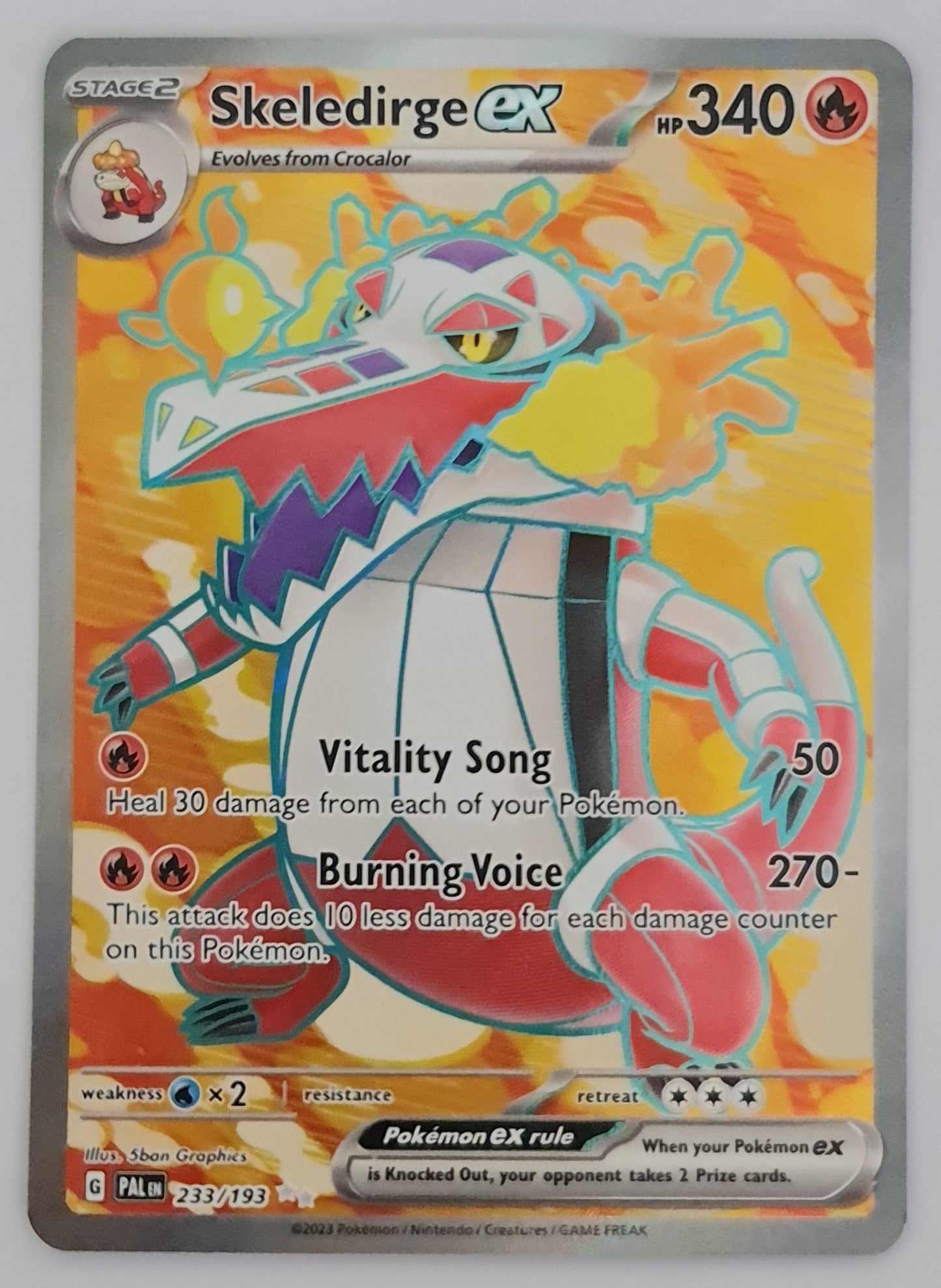 (S) Pokemon Card Paldea Evolved 233/193 Skeledirge ex Ultra Rare *MINT*