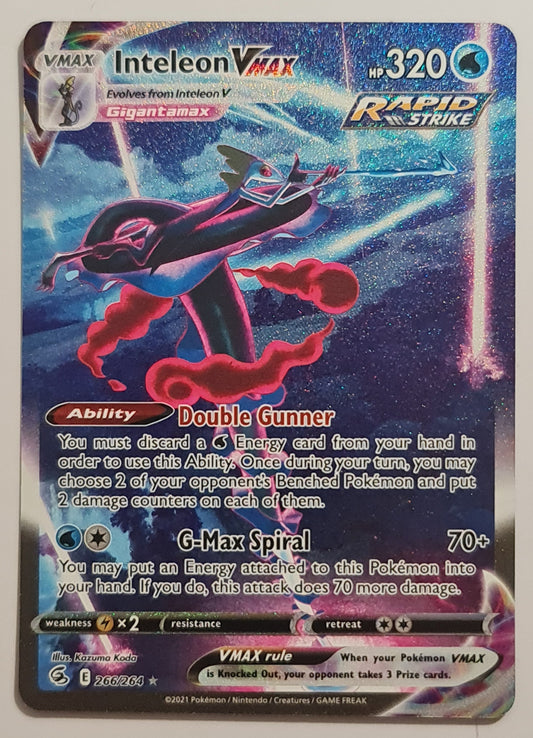 Pokemon Card Fusion Strike 266/264 Inteleon VMAX Secret Rare