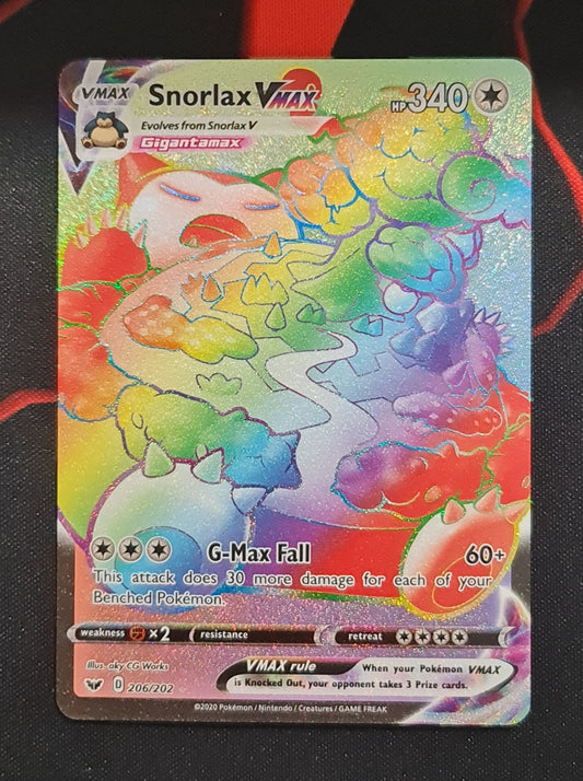 <transcy>لعبة Pokemon Card Sword and Shield 206/202 Snorlax VMAX Hyper Rare</transcy>