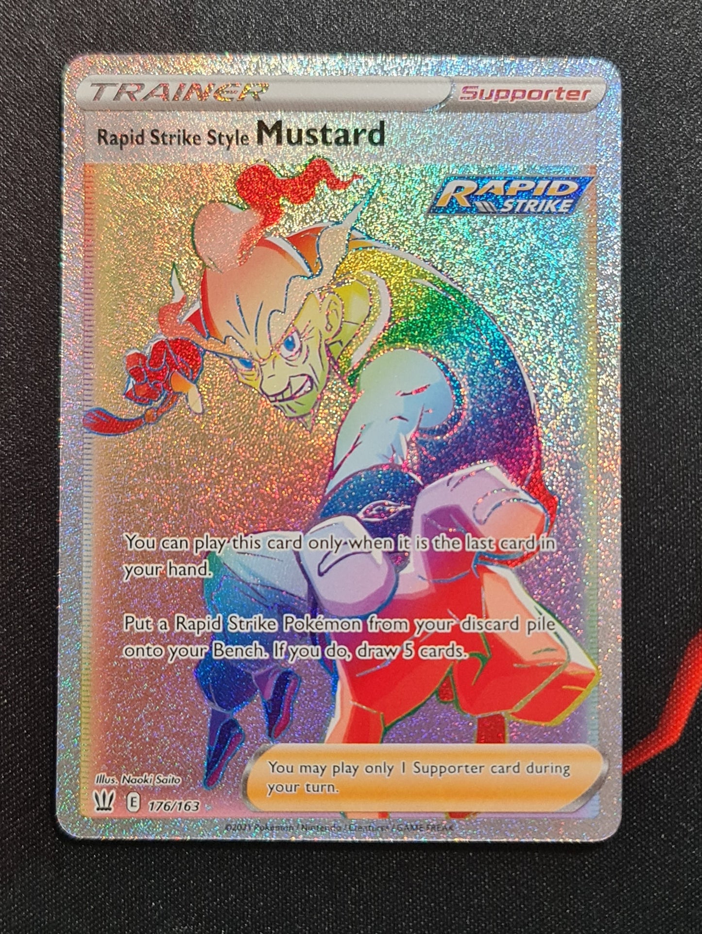 Pokemon Card Battle Styles 176/163 176/163 Rapid Strike Style Mustard Supporter Hyper Rare