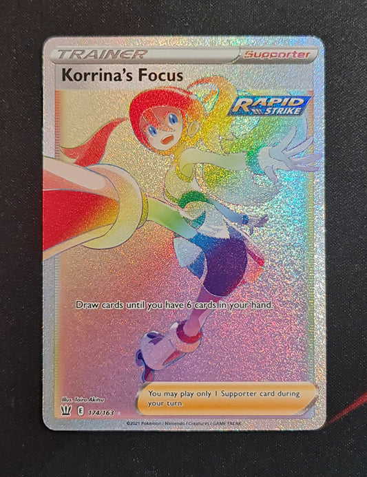 <transcy>أنماط معركة بطاقات البوكيمون 174/163174/163 تركيز Korrina&#39;s Focus Support Hyper Rare</transcy>