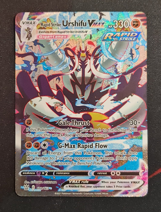 <transcy>لعبة Pokemon Card Battle Styles 170/163 170/163 Rapid Strike Urshifu VMAX Secret Rare</transcy>