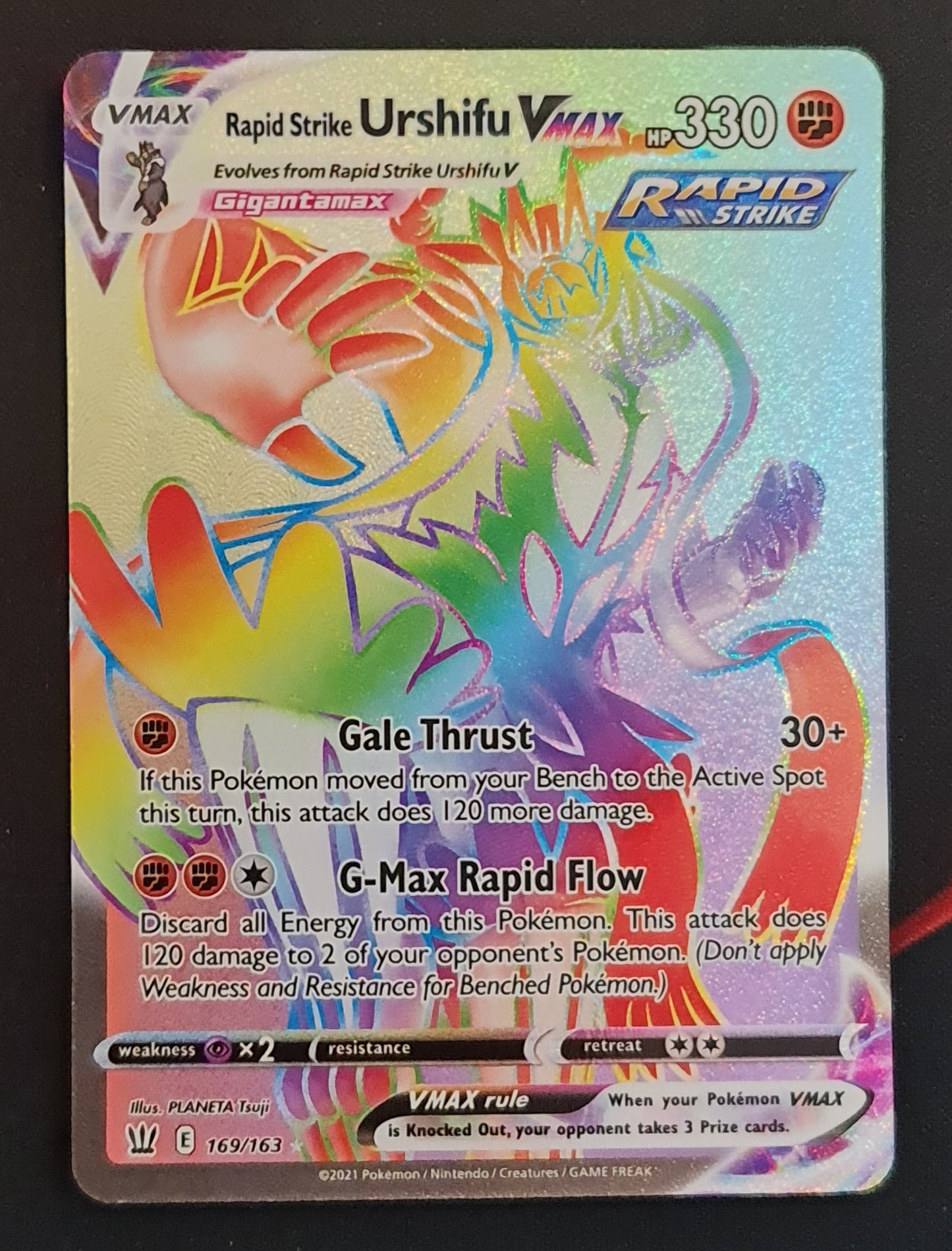 <transcy>لعبة Pokemon Card Battle Styles 169/163169/163 Rapid Strike Urshifu VMAX Hyper Rare</transcy>