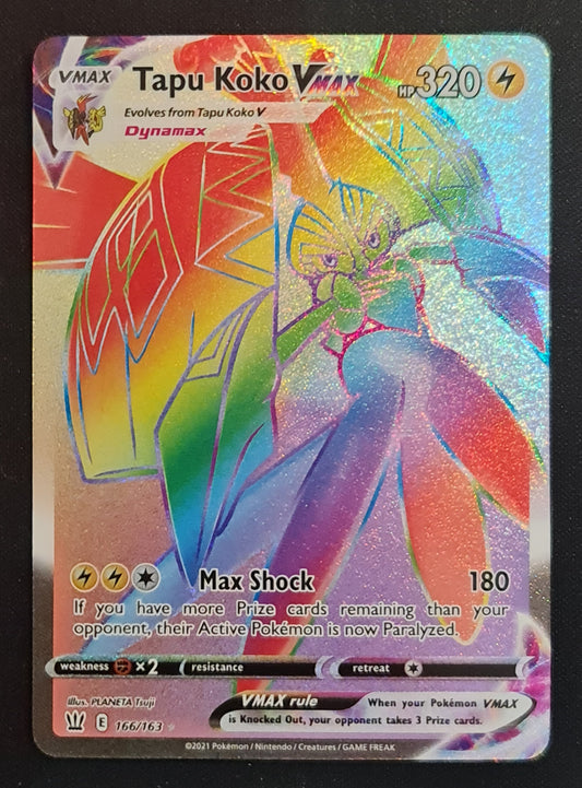 <transcy>Pokemon Card Battle Styles 166/163 166/163 Tapu Koko VMAX Hyper Rare</transcy>