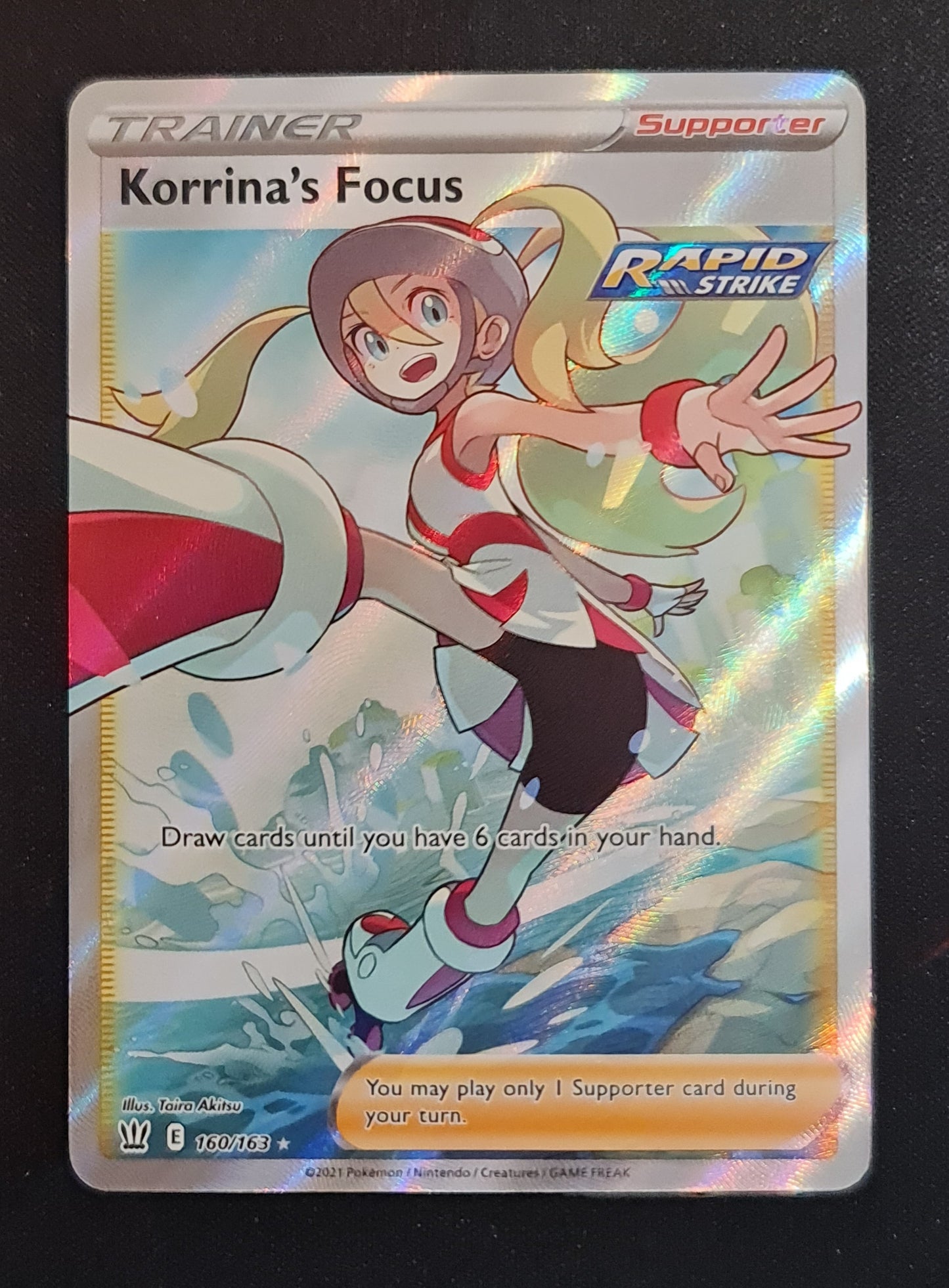 <transcy>Pokemon Card Battle Styles 160/163 160/163 Korrinas Fokus-Unterstützer Full Art</transcy>