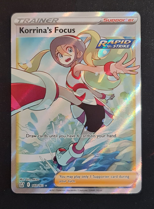 <transcy>Pokemon Card Battle Styles 160/163 160/163 Korrina&#39;s Focus Supporter Full Art</transcy>