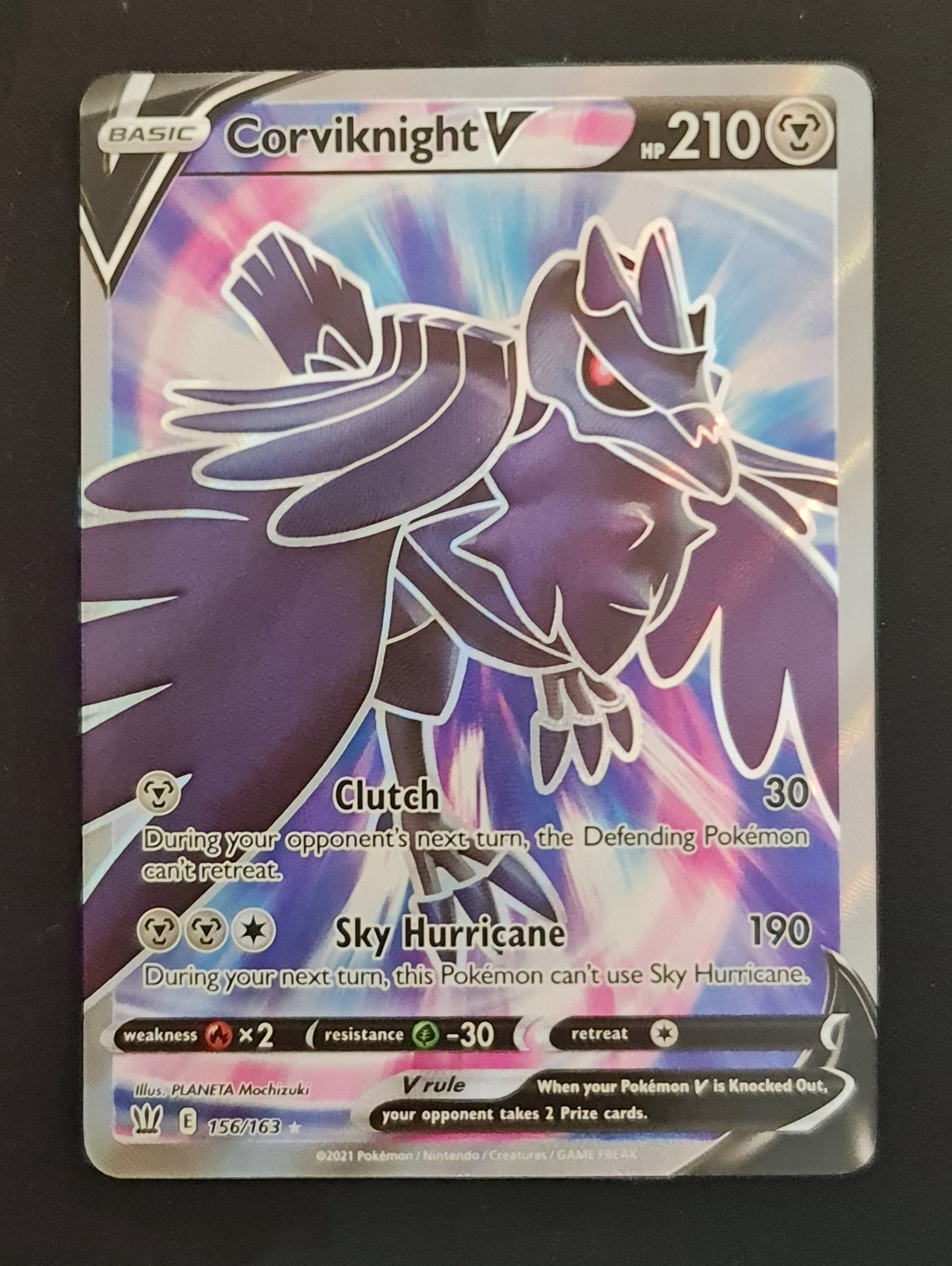 <transcy>Pokemon Card Battle Styles 156/163 156/163 Corviknight V Volle Kunst</transcy>