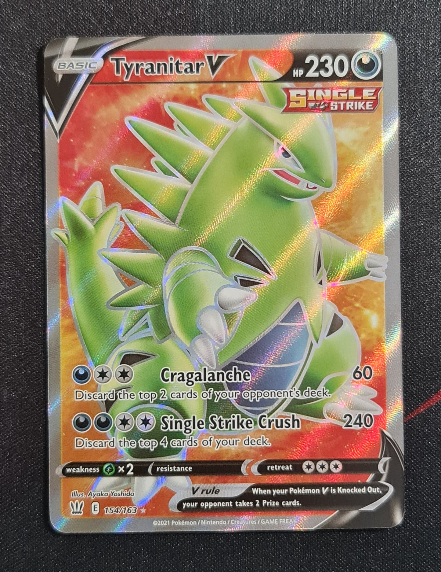 <transcy>Pokemon Card Battle Styles 154/163 154/163 Tyranitar V Fuld Art</transcy>