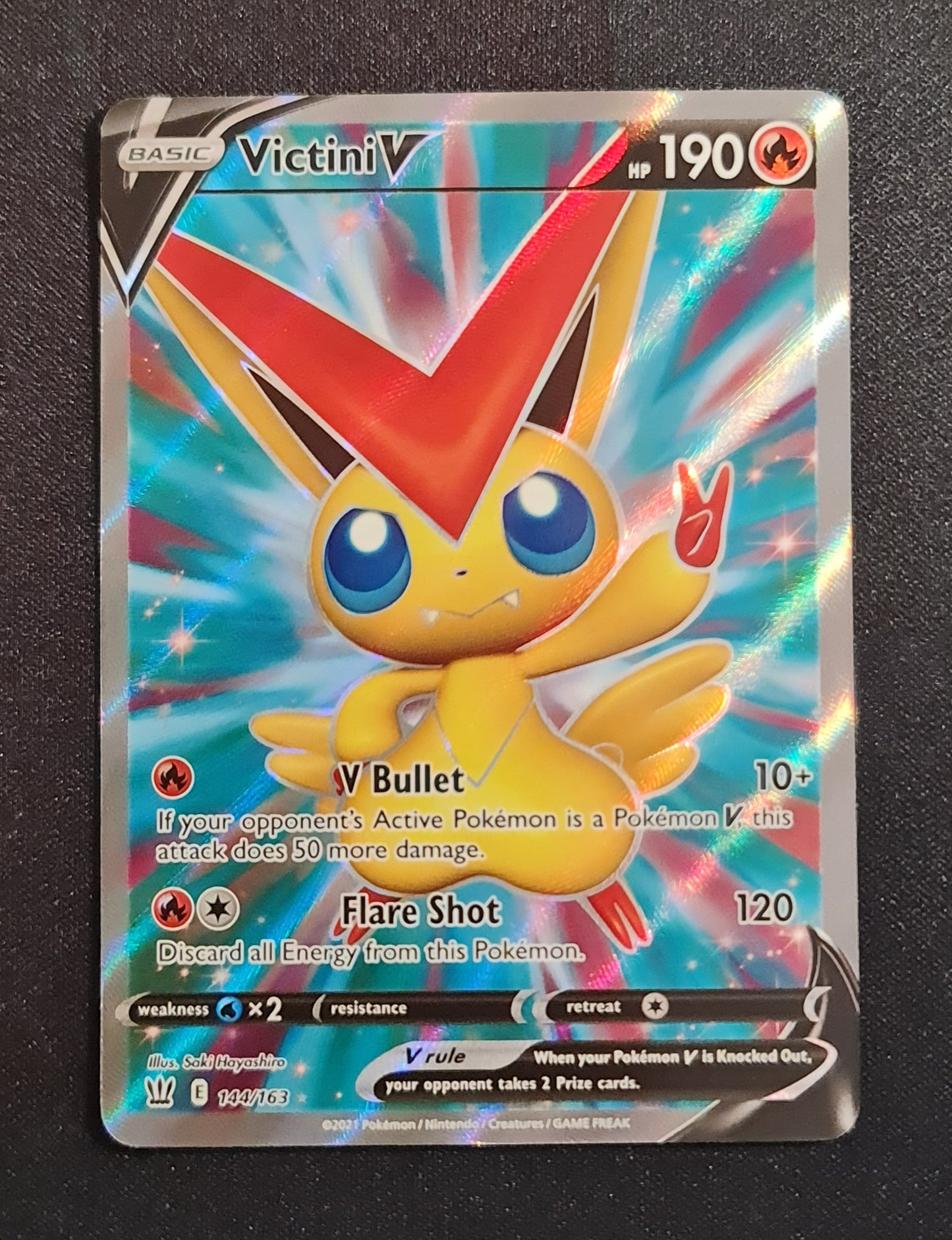 <transcy>أنماط معركة بطاقات البوكيمون 144/163144/163 Victini V Full Art</transcy>