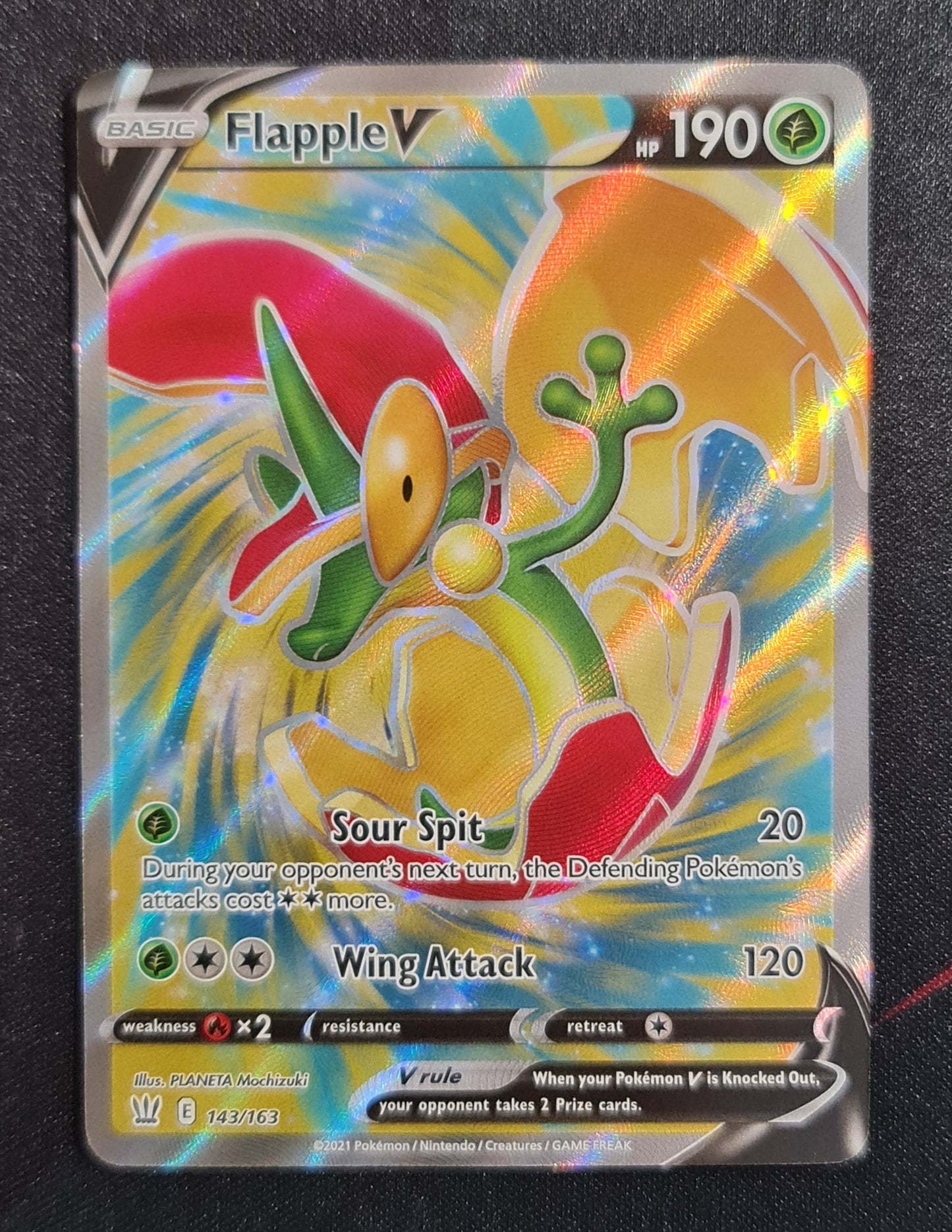 <transcy>Pokemon Card Battle Styles 143/163 143/163 Flapple V Volle Kunst</transcy>