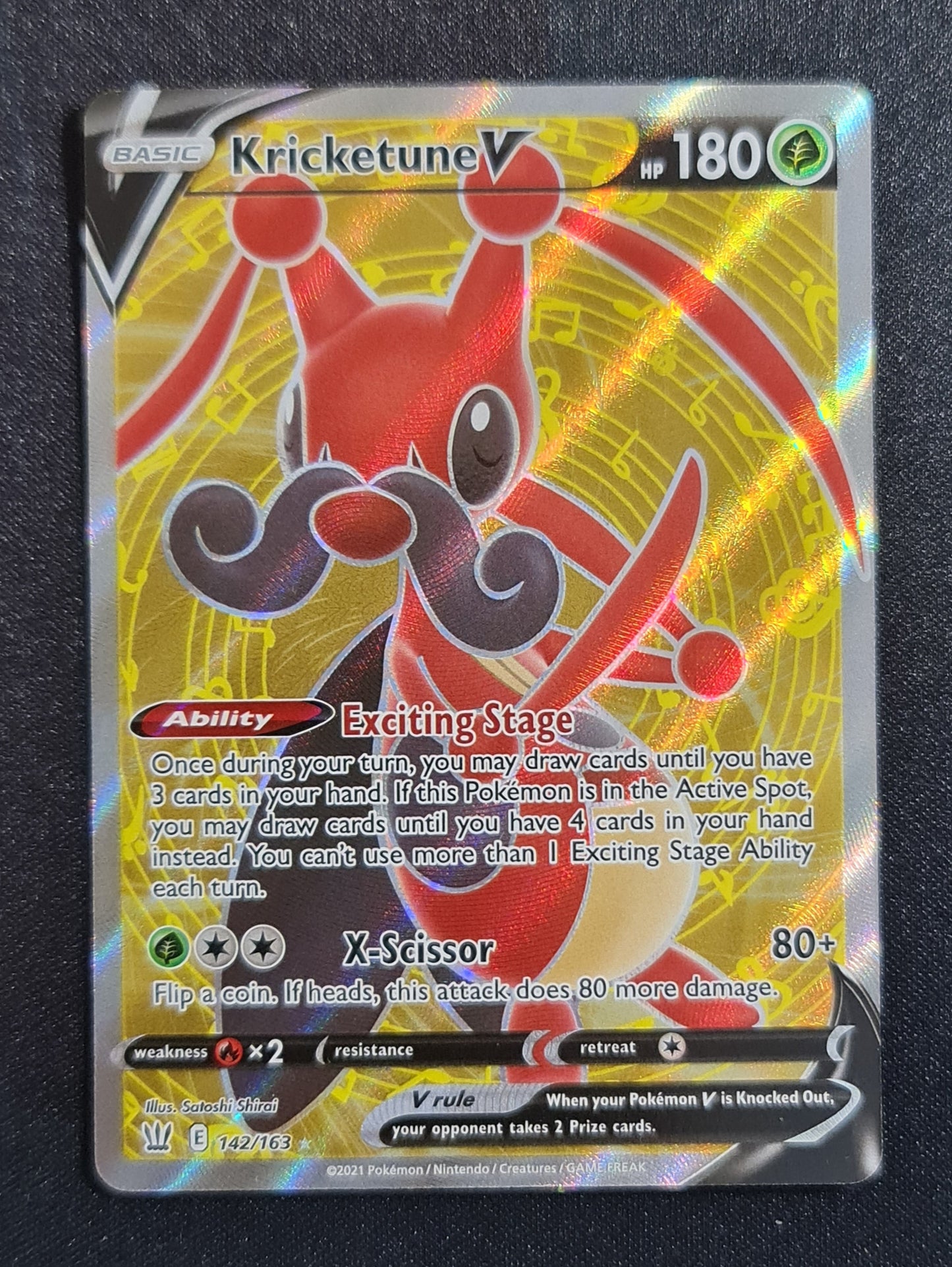 Pokemon Card Battle Styles 142/163 142/163 Kricketune V Full Art