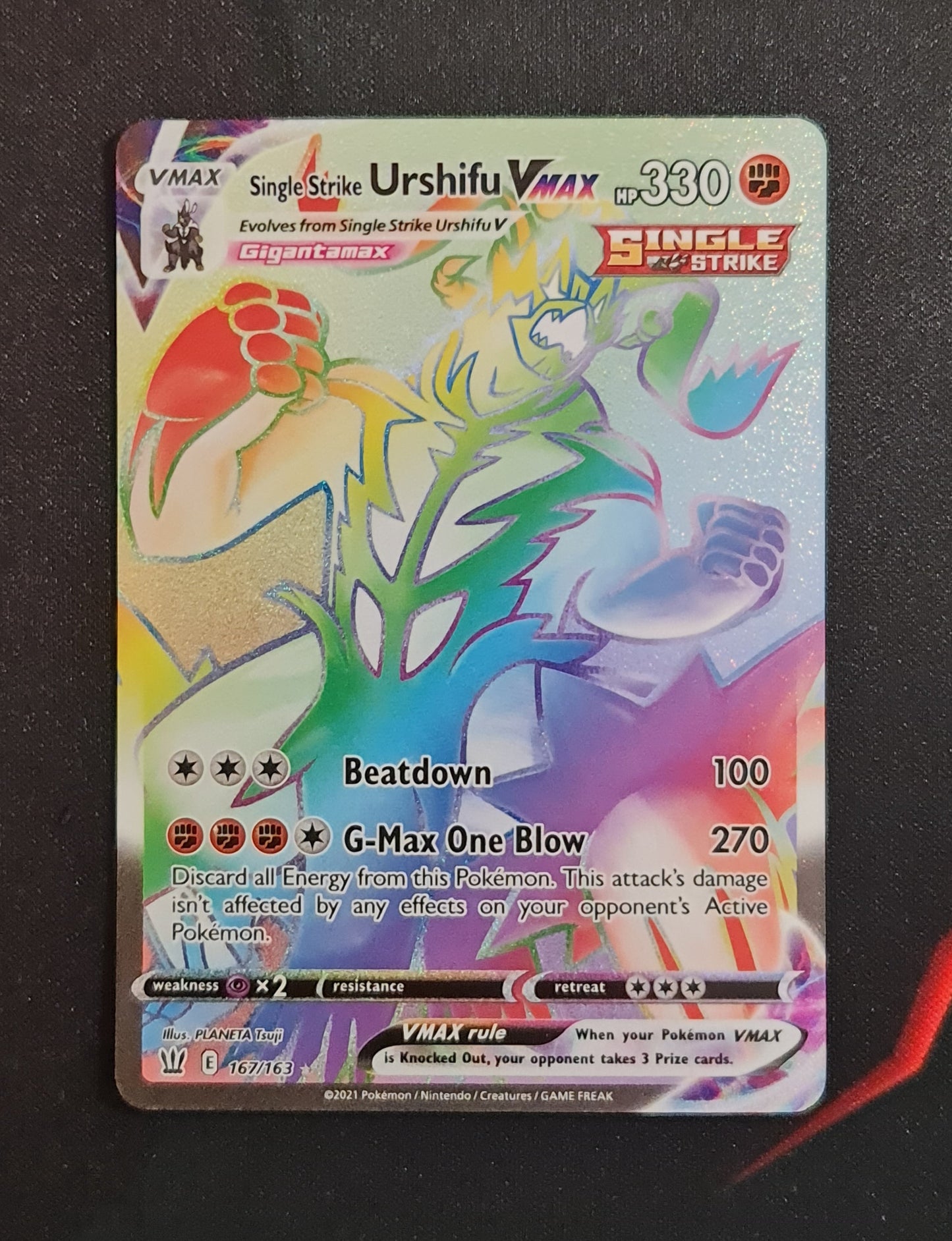 <transcy>لعبة Pokemon Card Battle Styles 167/163 167/163 Single Strike Urshifu VMAX Hyper Rare</transcy>