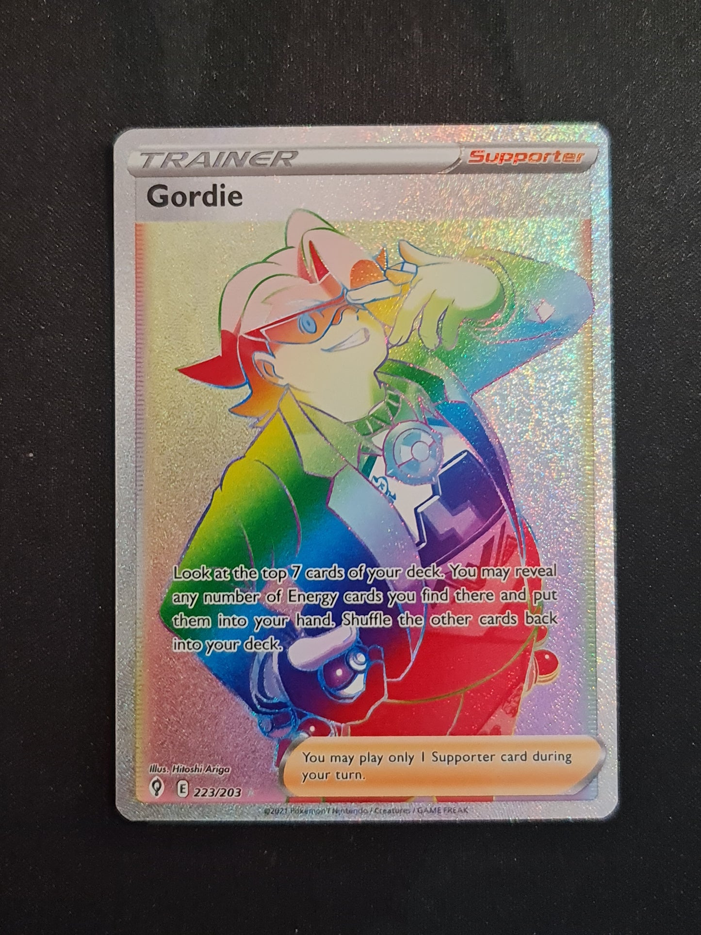 <transcy>Pokemon Card Evolving Skies 223/203 223/203 Gordie Supporter Hyper Rare</transcy>