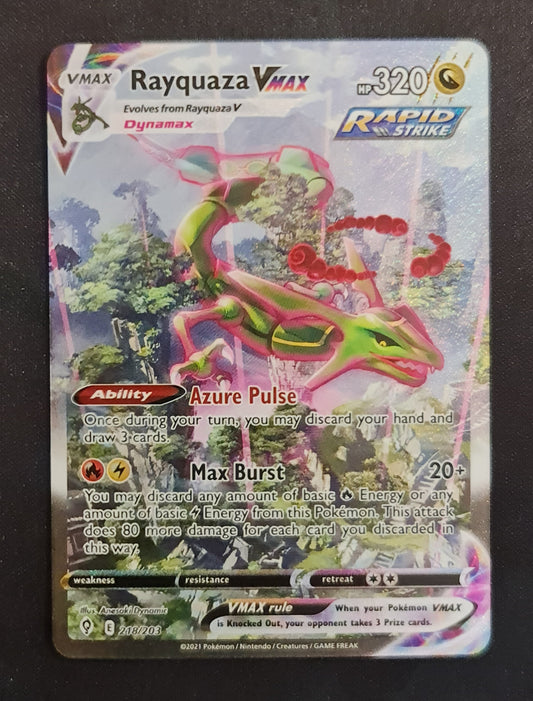 <transcy>لعبة Pokemon Card Evolution Skies 218/203 218/203 Rayquaza VMAX Secret Rare</transcy>