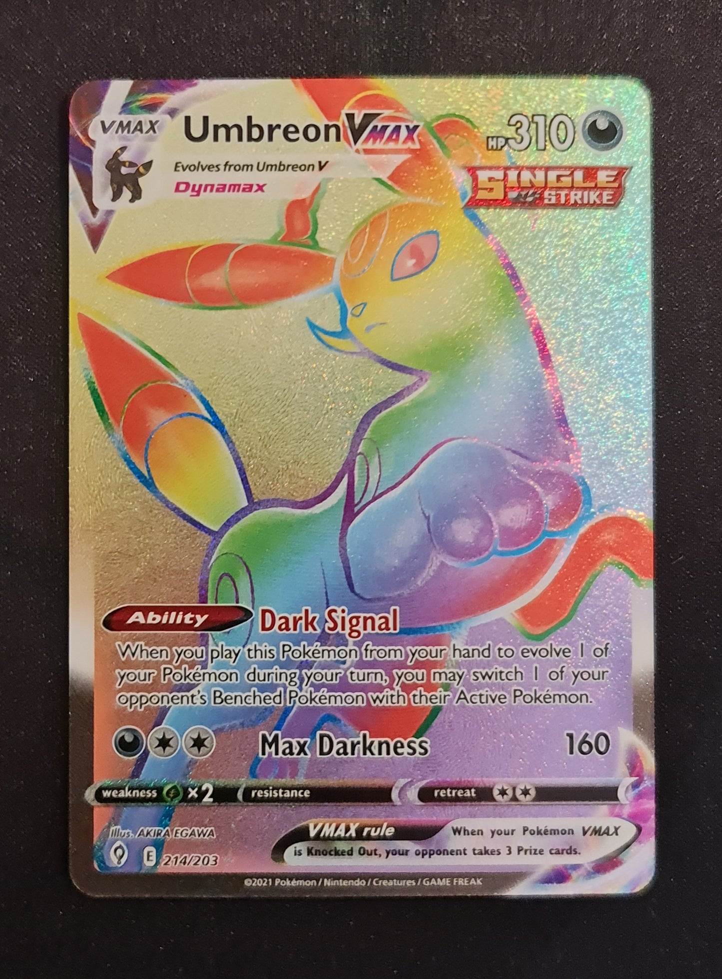 <transcy>Pokemon Card Evolving Skies 214/203 214/203 Umbreon VMAX Hyper Rare</transcy>