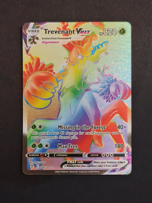 <transcy>لعبة Pokemon Card Evolution Skies 206/203206/203 Trevenant VMAX Hyper Rare</transcy>