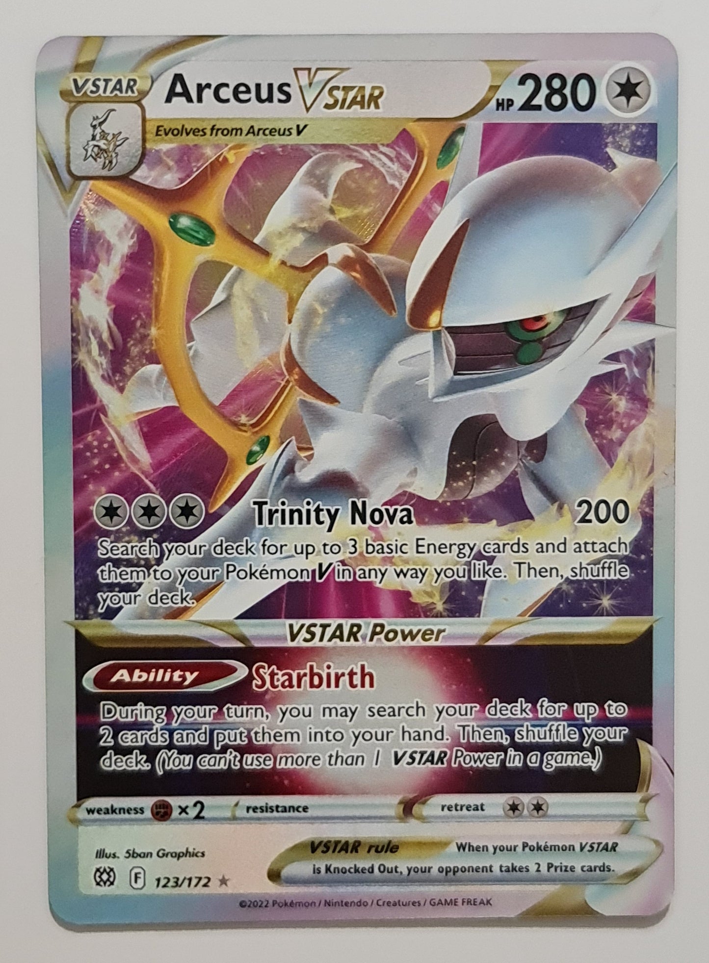 Pokemon Card Brilliant Stars 123/172 Arceus VSTAR Ultra Rare *M*