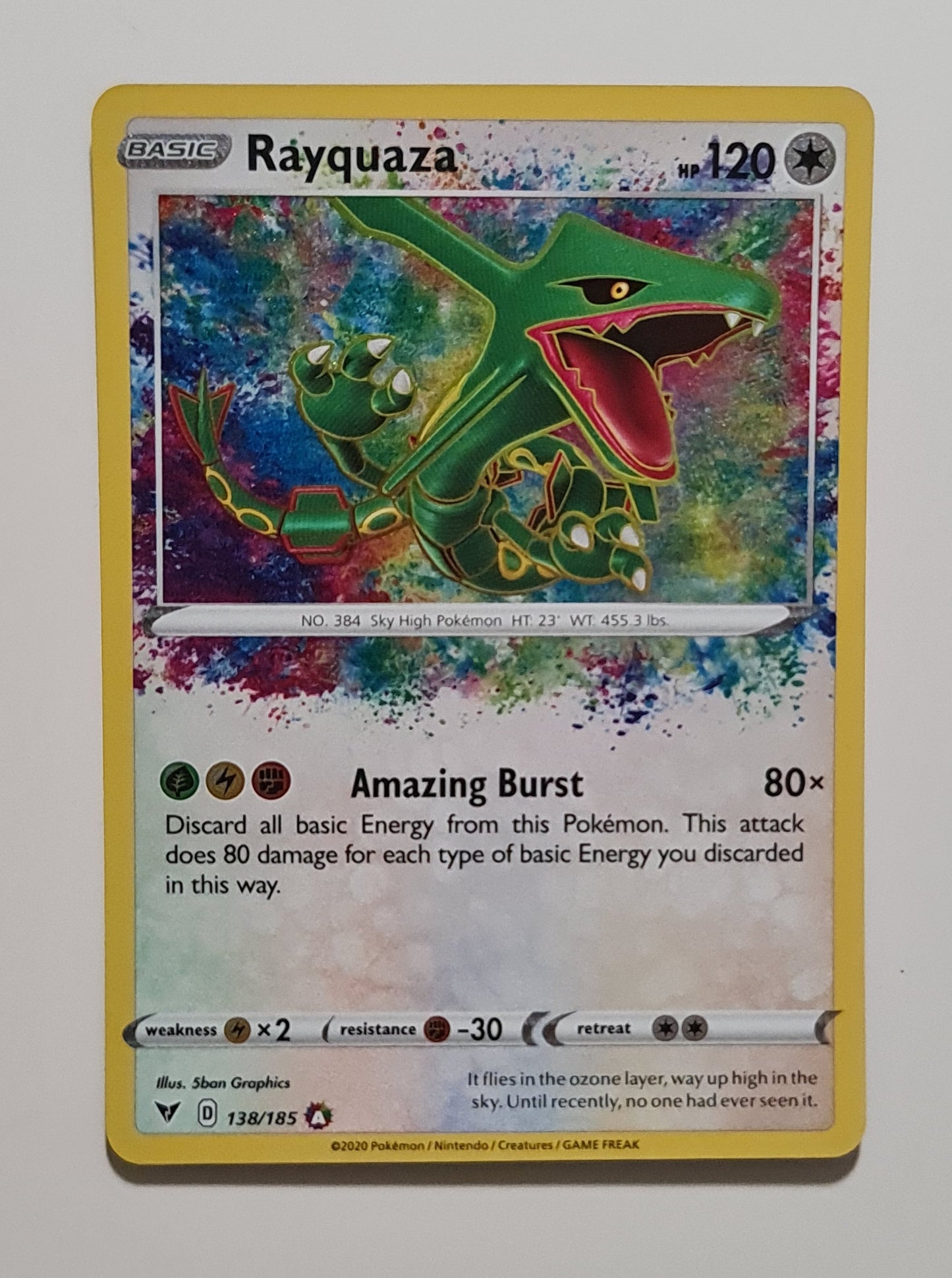 (S) Pokemon Card Vivid Voltage 138/185 Rayquaza Amazing Rare