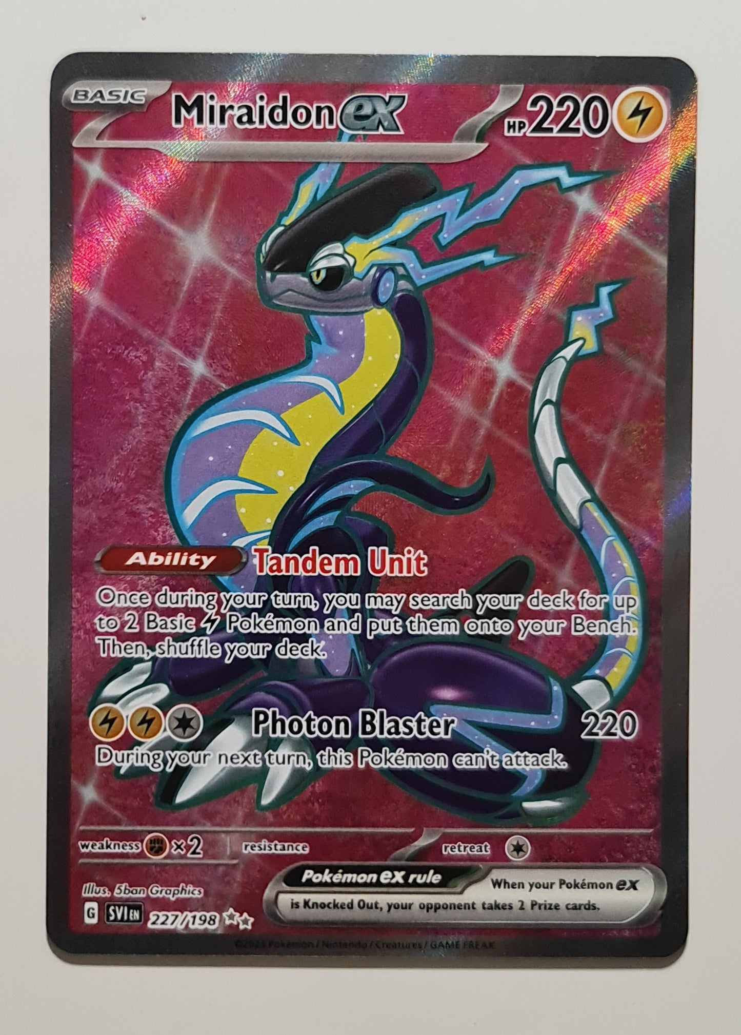 (S) Pokemon Card Scarlet & Violet 227/198 Miraidon ex Ultra Rare *MINT*