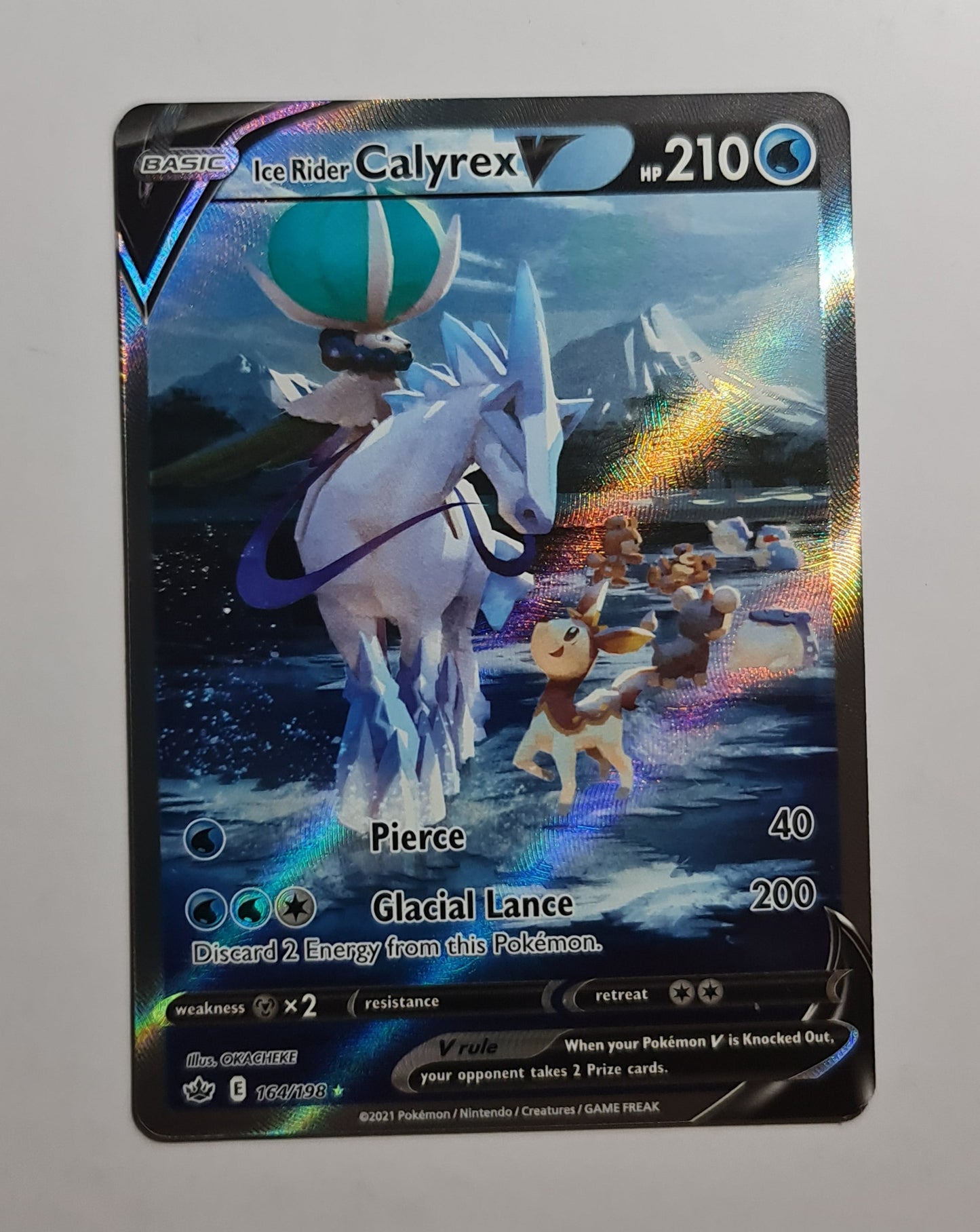 (S) Pokemon Card Chilling Reign 164/198 Ice Rider Calyrex V Alternate Art