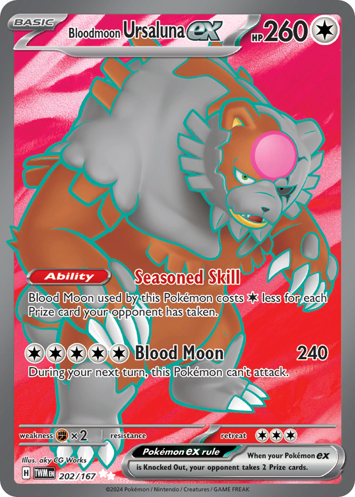 202/167 Bloodmoon Ursaluna ex  Pokemon Card  Twilight Masquerade Ultra Rare *MINT*